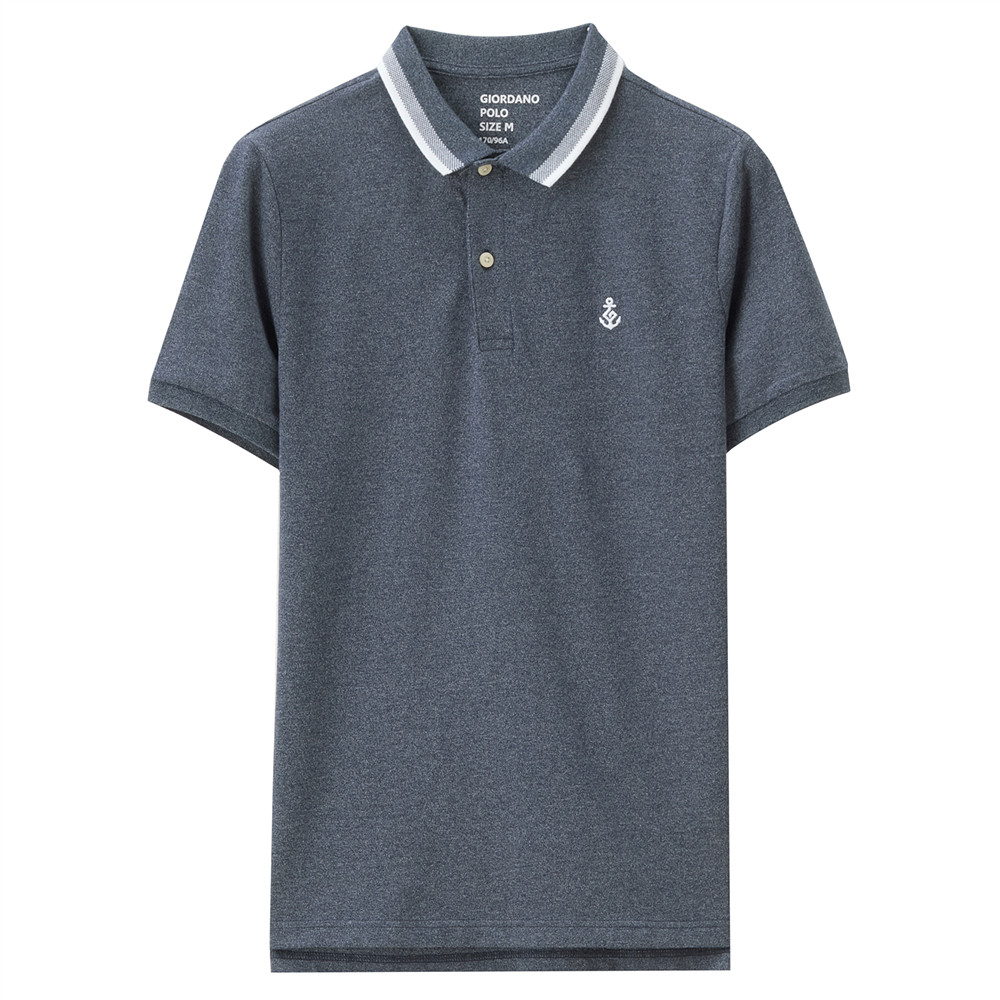 giordano佐丹奴01018209男士拼色船锚小刺绣polo衫