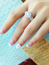 European And European Ornaments Anti-Fall Color Full Drill Crystal Blast Rose Emulation Diamond Ring Woman