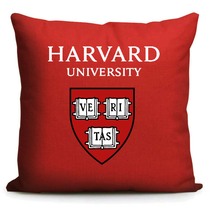A souvenir from Harvard Universitys Harvard University Souvenir American Gift School Emblem Holding Pillow