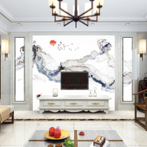 Light luxury artificial marble TV background wall tile Modern simple Roman column living room rock plate film and television wall decoration