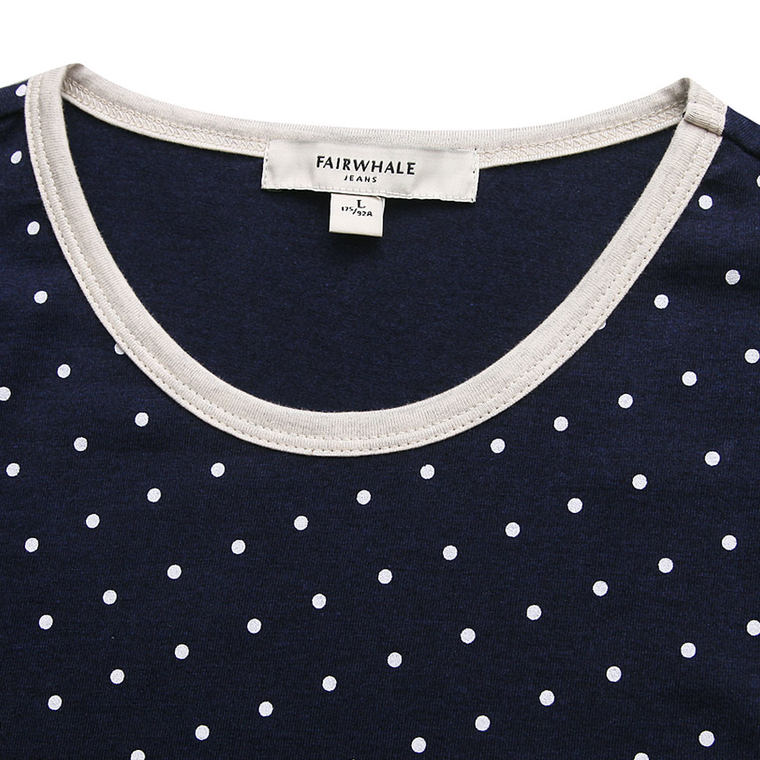 马克华菲短袖T恤 2015夏装新款修身波点印花短t上衣