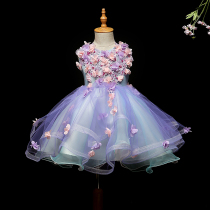 Little girl Princess dress Western style dress Catwalk tutu Childrens high-end performance dress Host girl evening dress