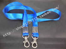 Blue 1 5 double hook lanyard-Badge-ID cover-ID card-Exhibition card-Work card Sling-hook