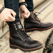 Martin Boots Man Genuine Leather Warm Desert Tooling Mens Shoes 100 Hitch Male Boots Fall New High Help Inn Boots