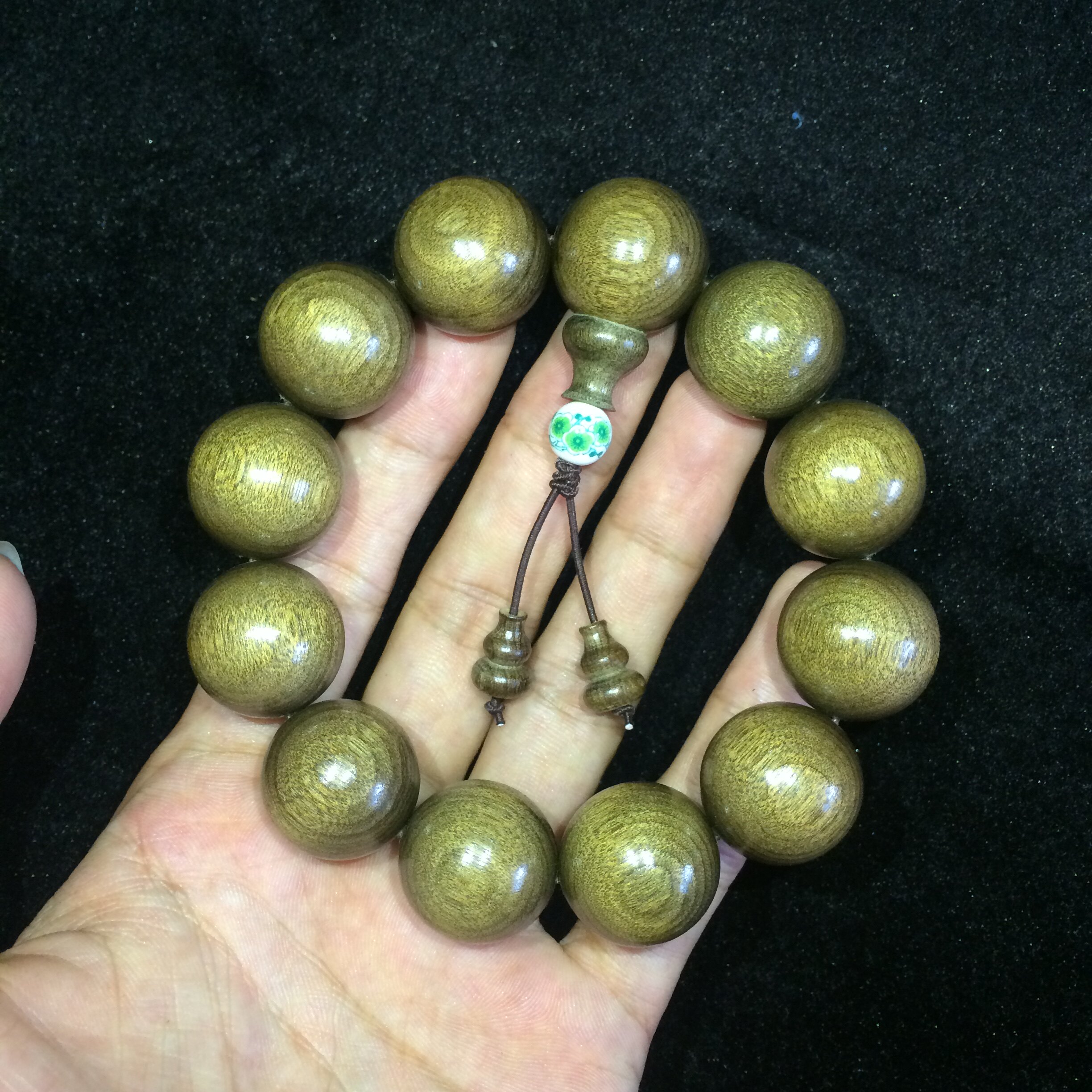 四川老料金丝楠木手串108颗沉香男项链念珠水波文玩佛珠手链女