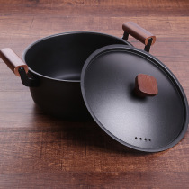 24cm ancient iron pot binaural soup pot household stew pot stew soup pot non-stick pot thickened induction cooker cooking pot soup pot