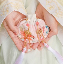 Bag embroidery koi bag empty bag bag with load clothing accessories with ancient air gift hanging