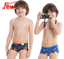 Few Flutter Kids Swim Trunks Fashion Decor Professional Training Swimsuit Cartoon PrintEd Boxer Swim Trunks