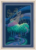 11459 Winter girl figure cross embroidered source file xsd