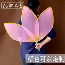 Dance performance performance silk screen flower pink phnom penh petal props party opening dance fan