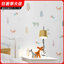Childrens room wallpaper formaldehyde-free boy girl theme pure paper animal bedroom cartoon environmentally friendly background wall wallpaper