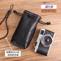 Suitable for Sony ZVE10 black card 7a6100v camera Pack Fuji XT4 LeQ leather cover GR3 ConzFC goat leather bag