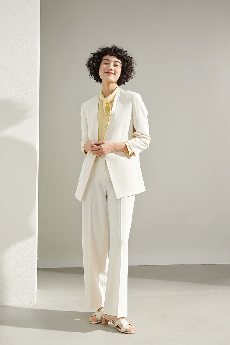 茉莉雅集 2023 通勤日本三醋酸西装直筒锥形裤半裙 wkz04403