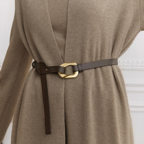 U13*WSP04020 Jasminea collects a high-end metal buckle belt head layer cowhide wild belt woman