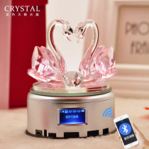 Bluetooth crystal Swan rotating music box Luminous June 1 Childrens Day gift girl birthday gift Graduation creative