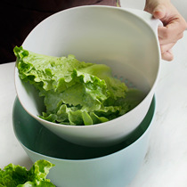 Star mother with the same double-layer household washing basin kitchen drain blue basket washing basket living room fruit plate washing fruit