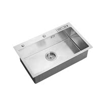 Kitchen handmade large single slot 304 thick panel with knife holder table basin washing basin does not support no reason to return