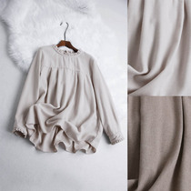 229C 1015 delicate agaric flower edge small upright collar loose extension large pleated straight cylinder type medium length shirt