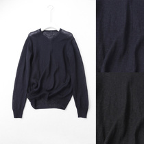 218A 1105 couple ji simple design simple V collar loose wash linen pullover sweater