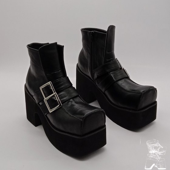 an*tai*na* LOLITA PUNK Japanese square toe boots punk shoes fashion Martin boots short boots motorcycle boots an*tai*na* LOLITA PUNK Japanese square toe boots punk shoes fashion Martin boots short boots motorcycle boots