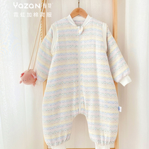 Yazan Double Layer Gauze Plus Cotton Detached Sleeve Climbing Suit Plus Cotton One-piece Suit Anti Kick Sleeping Bag Baby Sleeping Bag Plume Suede Liner