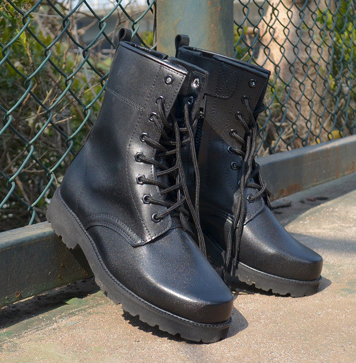 战靴钢头钢底超轻军靴男特种兵军训户外真皮保安靴马丁靴春夏军鞋