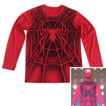 Toby Spider-Man punched in front of a boxer with spider-printed red T-shirt Spider-Man clothes to hit the undershirt