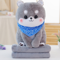 Shiba Dog pillow quilt dual-use Corgi doll plush toy pillow blanket doll air conditioning blanket gift woman