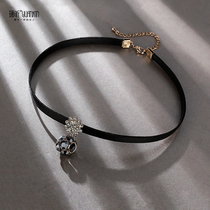 Black rope choker Net red necklace female collar collarbone neck chain black neck chain Joker fashion neck jewelry neck strap