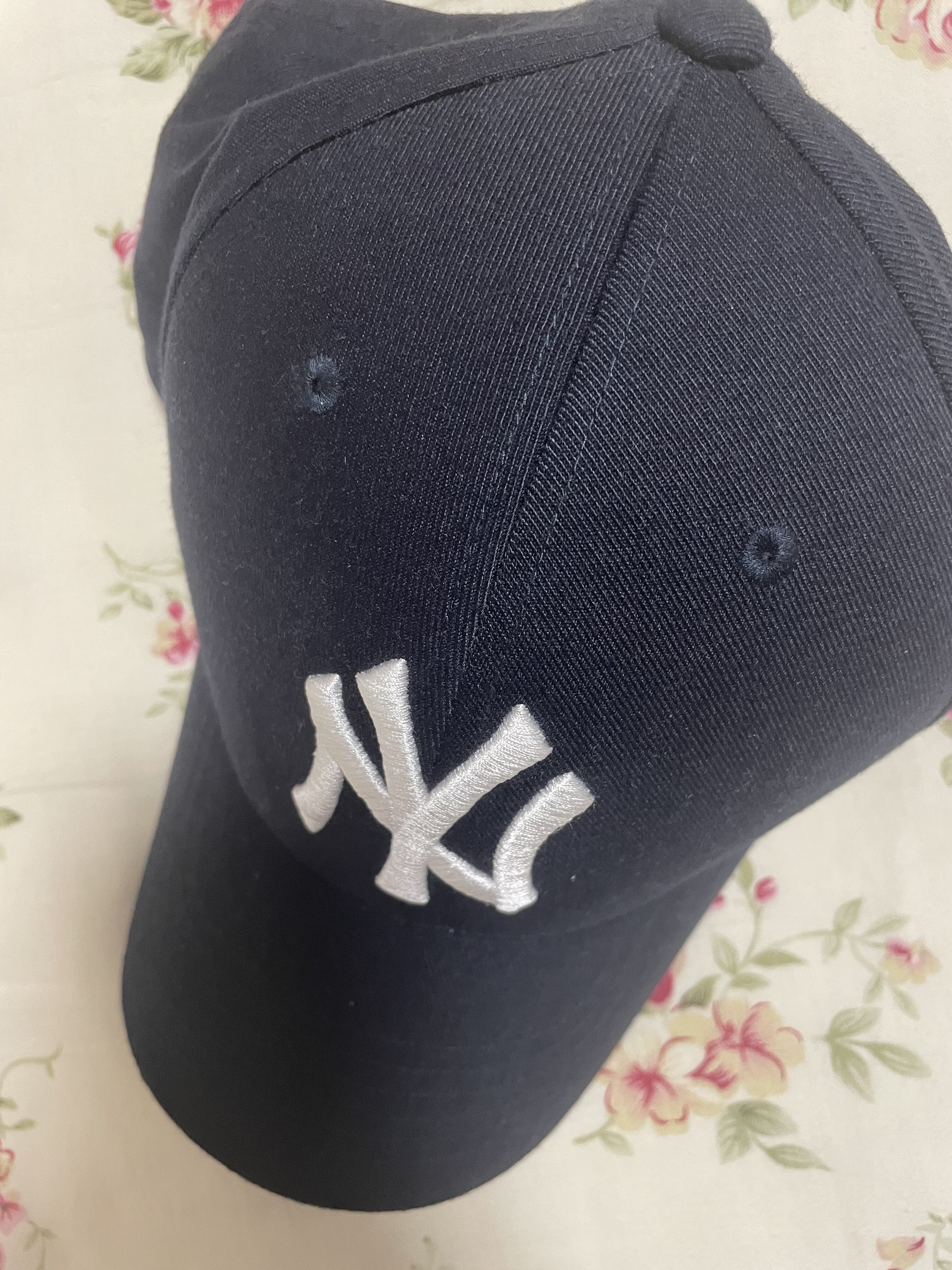 mlb帽子专柜正品春夏洋基ny字母刺绣男女基础深蓝硬顶棒球帽cp080