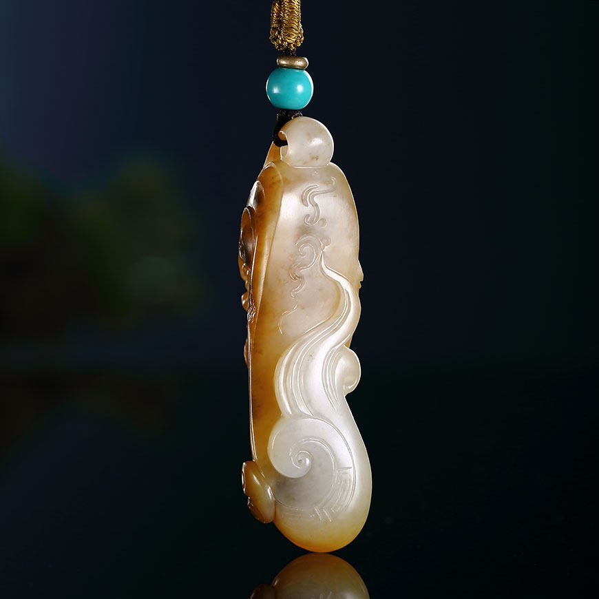 省级玉雕大师任翀作品新疆和田玉黄沁籽料圆雕貔貅守护吊坠17克g4