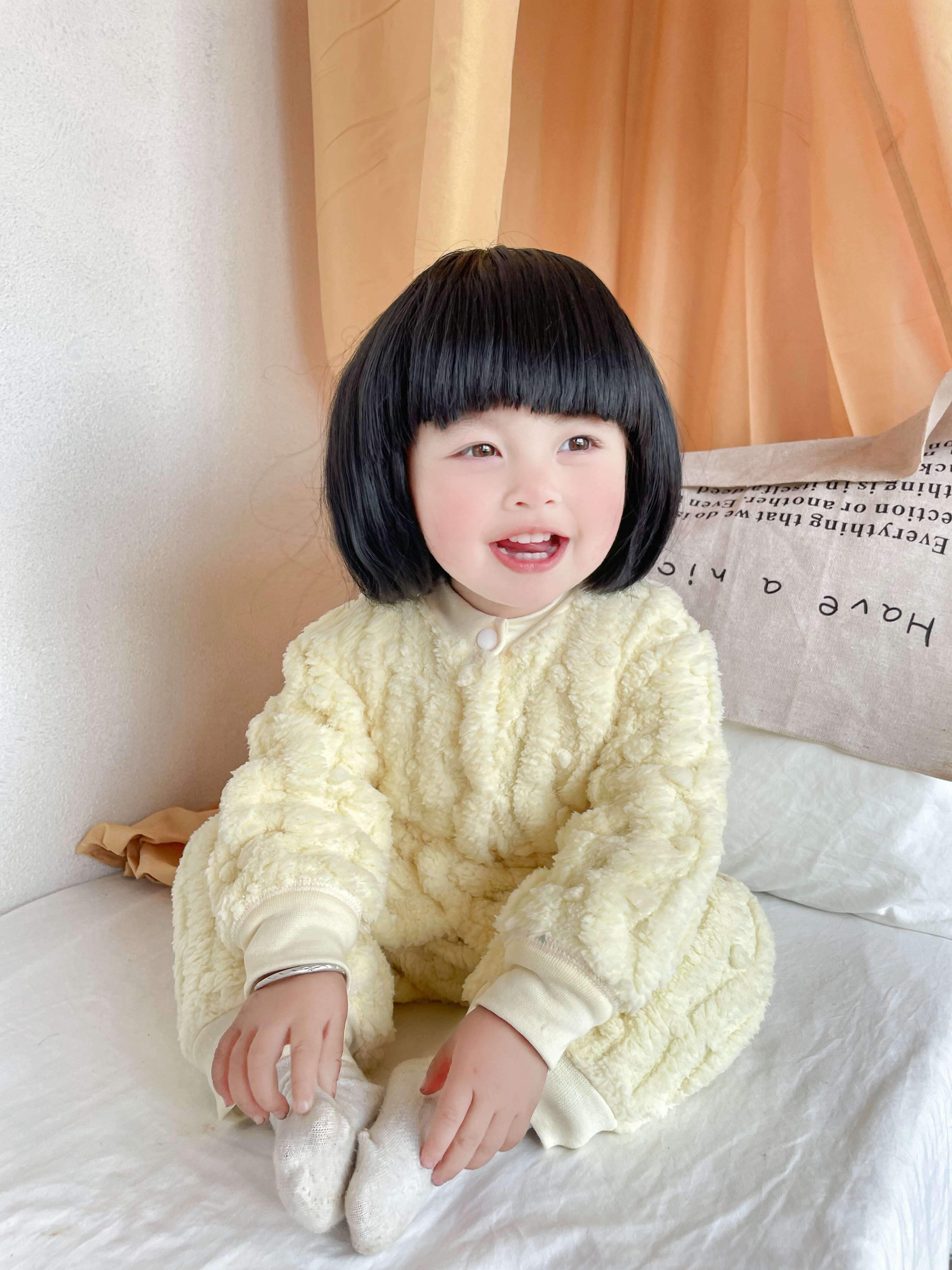 发型短直发包装种类其他假发刘海分类齐刘海发丝材质高温丝颜色分类