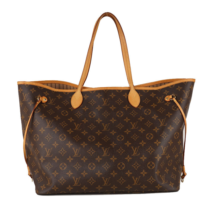 0新]路易威登lv neverfull大号老花米色单肩包k6114参1.28w