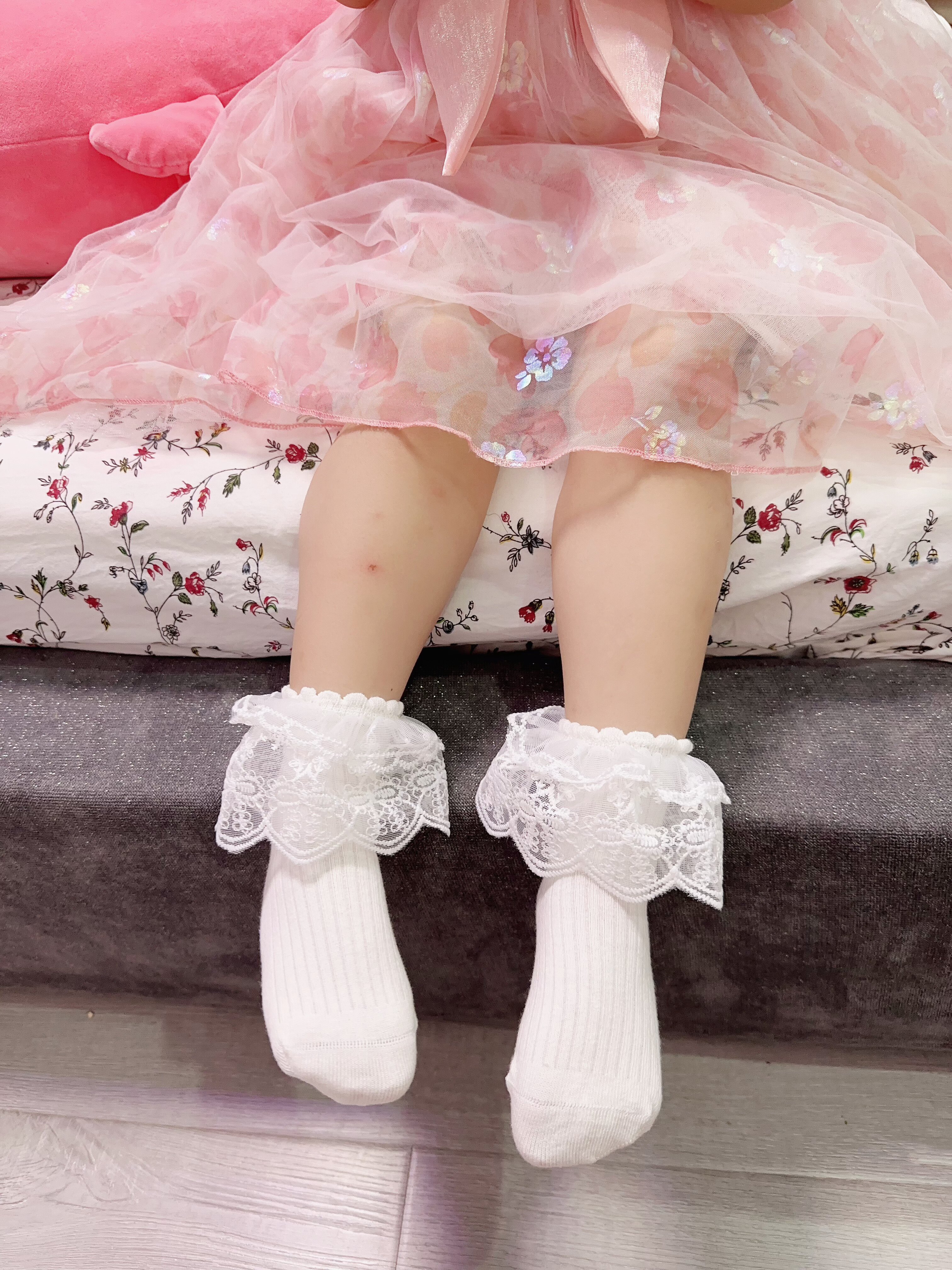女童袜子春秋季纯棉儿童洛丽塔花边公主袜秋季宝宝韩版洋气中筒袜