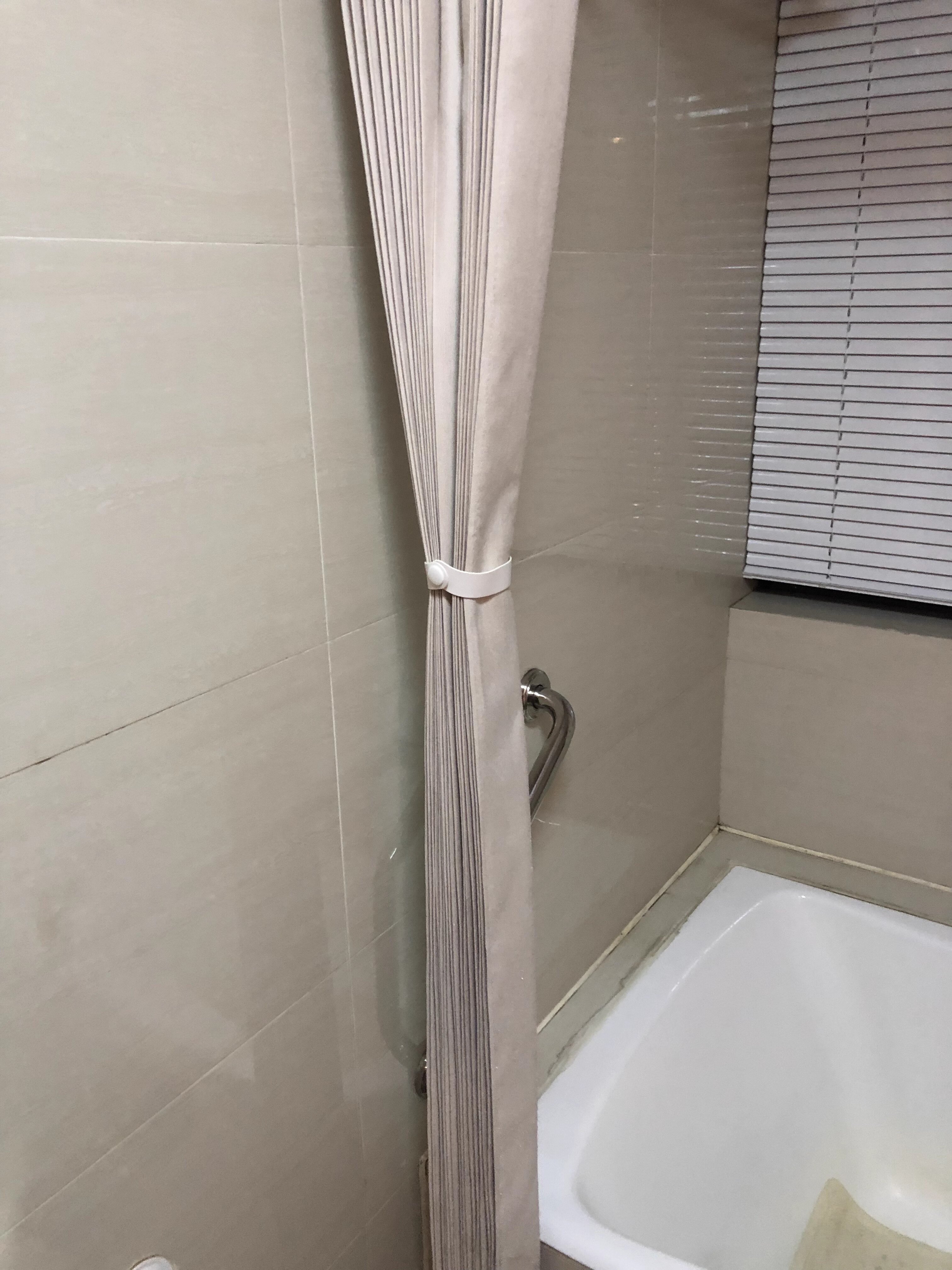 浴室折叠浴帘防水布免打孔卫生间隔断帘高档防霉磁吸挂帘干湿分离