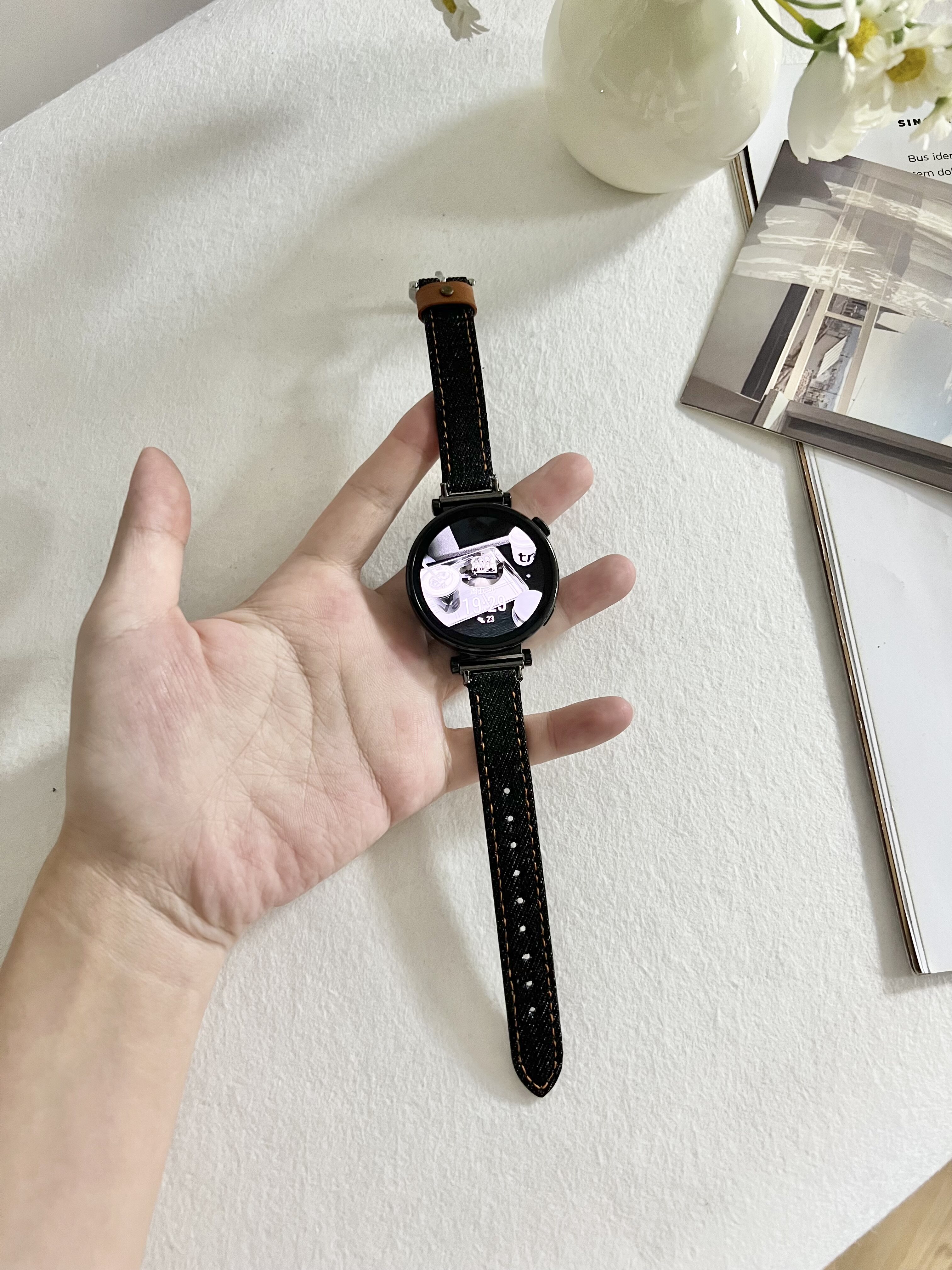 适用小米小米手表watchs4sport表带牛仔真皮xiaomi watchs3智能watch