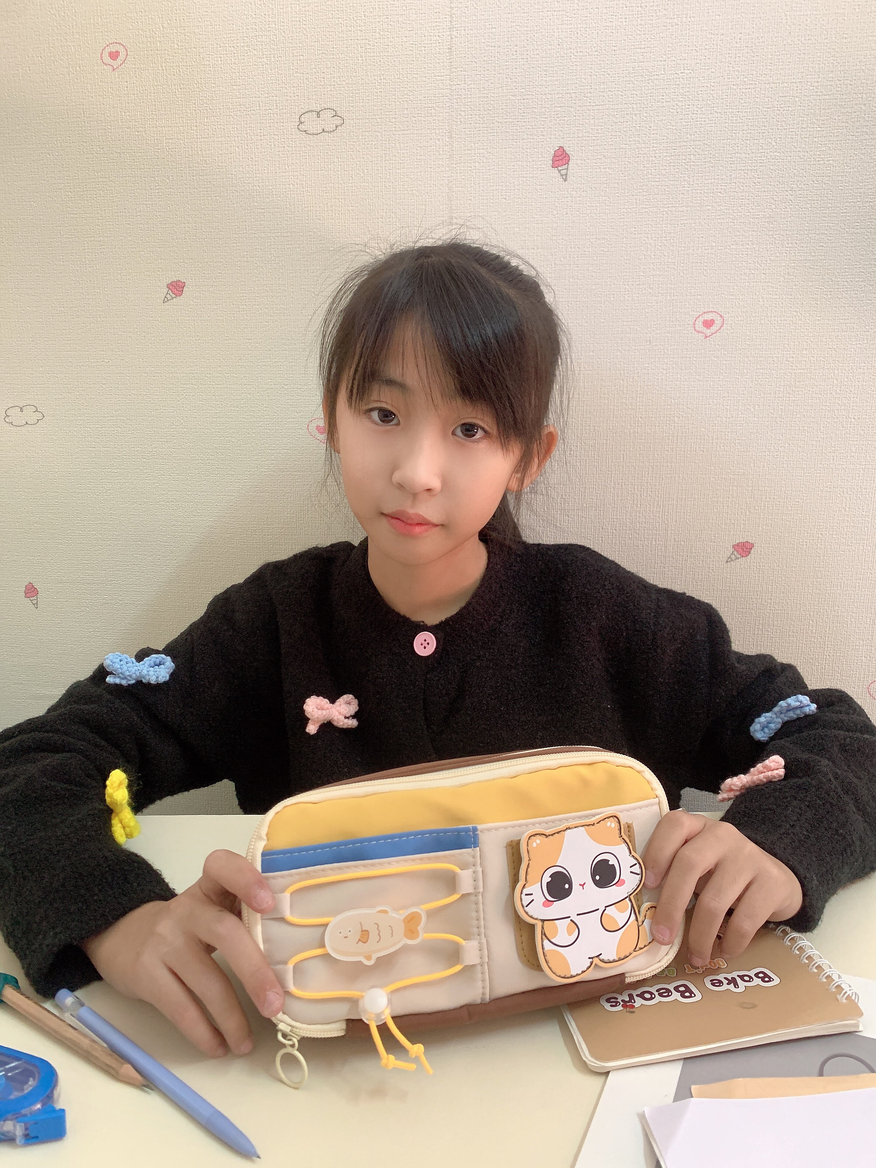 猫咪笔袋高颜值ins风女生2025新款大容量文具盒女孩款学霸铅笔盒女孩