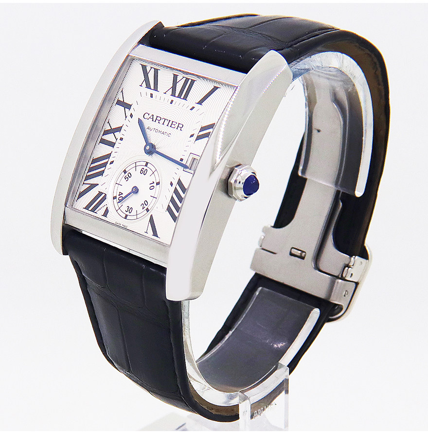 [公价53800元]9.5新卡地亚男表cartier坦克系列精钢 -