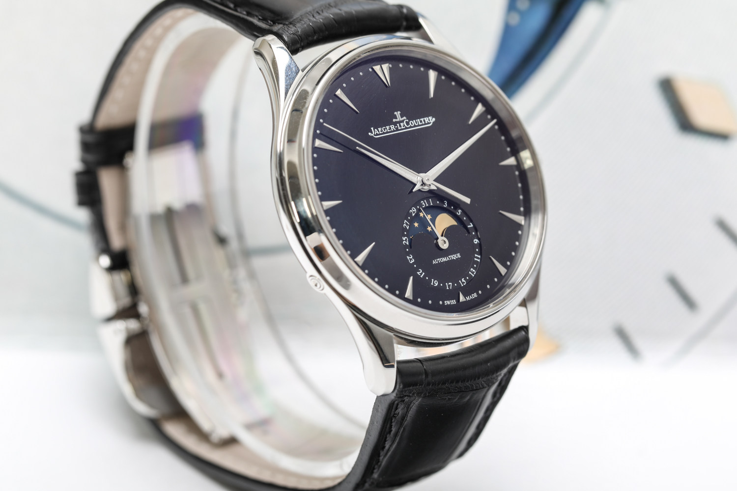 [捡漏][95新]积家大师系列精钢皮带自动机械瑞士男表 1368470