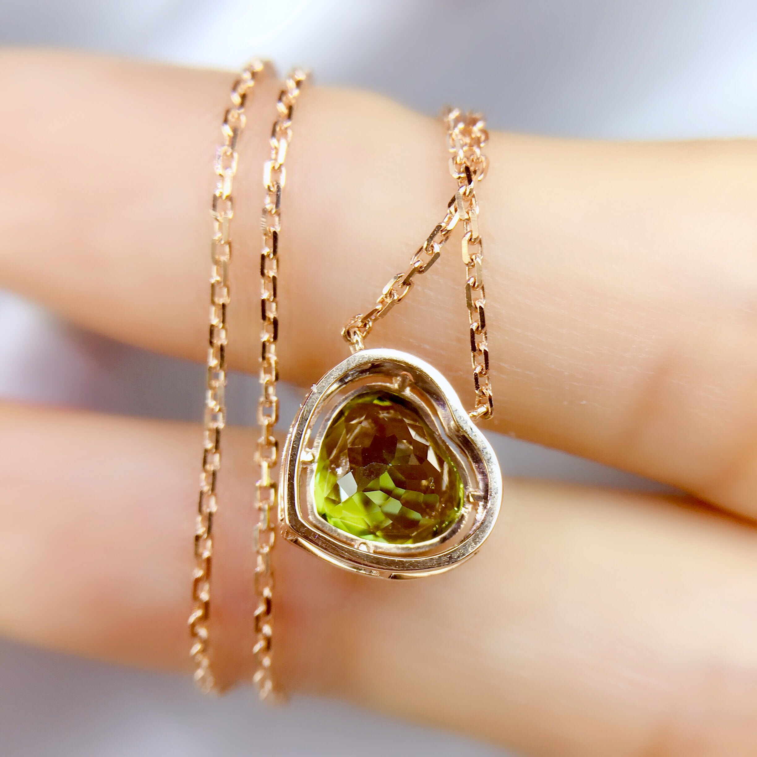 【降价10%】精美天然碧玺锁骨链2.37ct 18k金镶钻石 hdb679