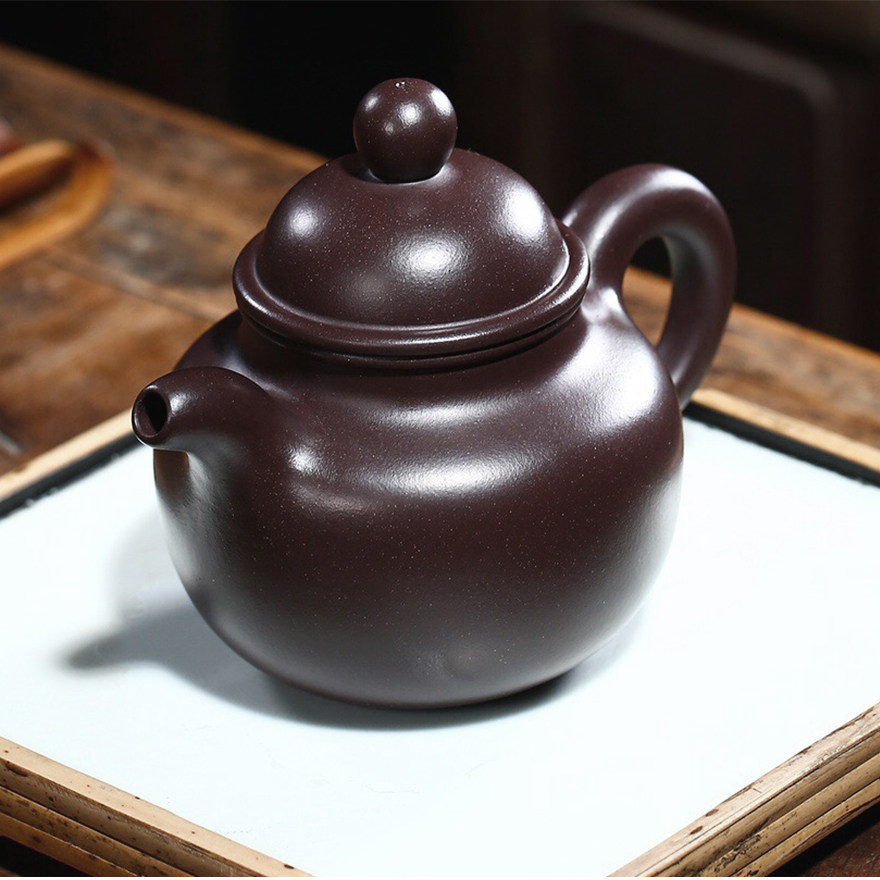 [1元起拍] 国工 王老师 石红料掇球 保正品宜兴紫砂壶名家纯手工