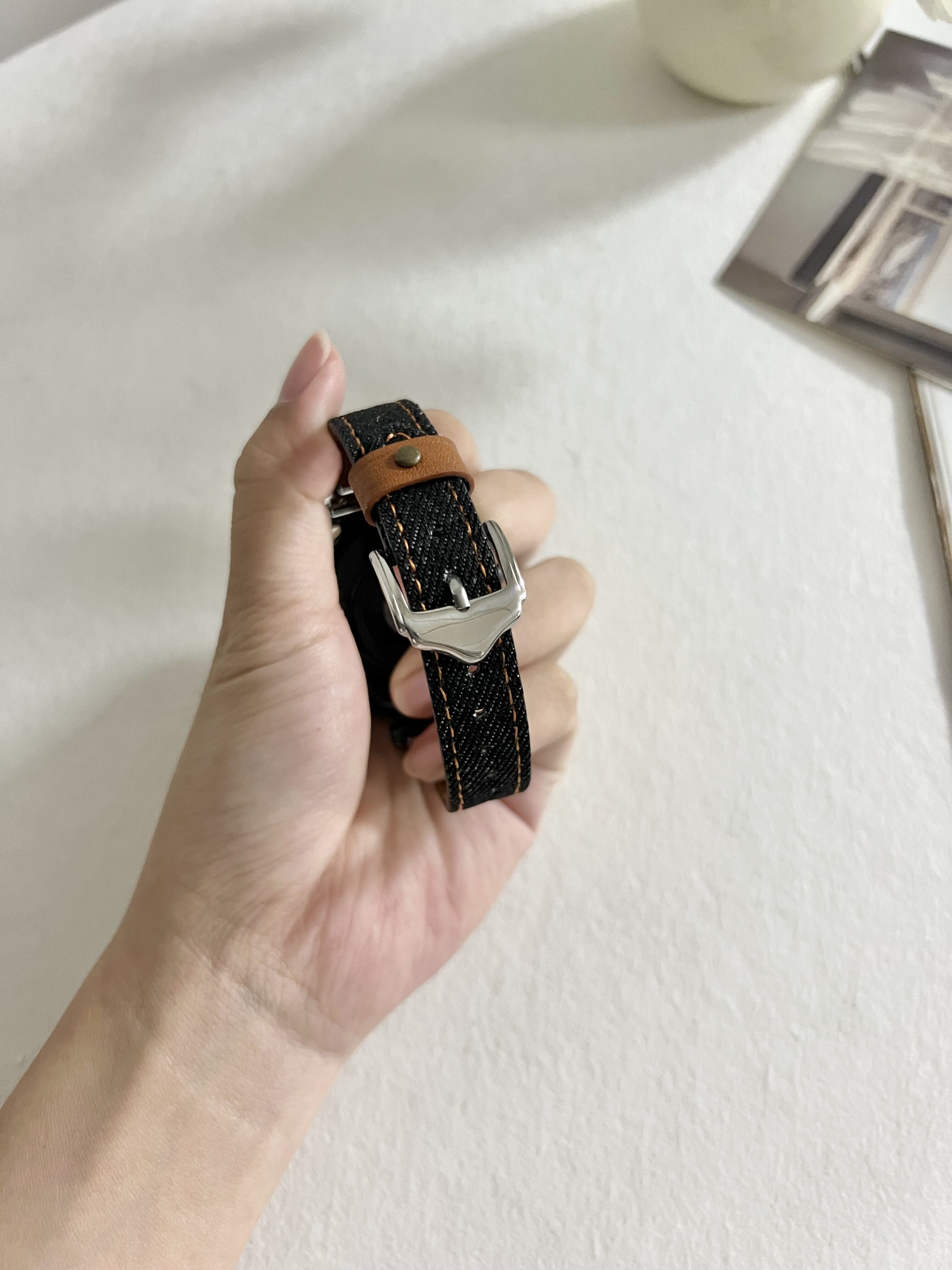 适用小米小米手表watchs4sport表带牛仔真皮xiaomi watchs3智能watch
