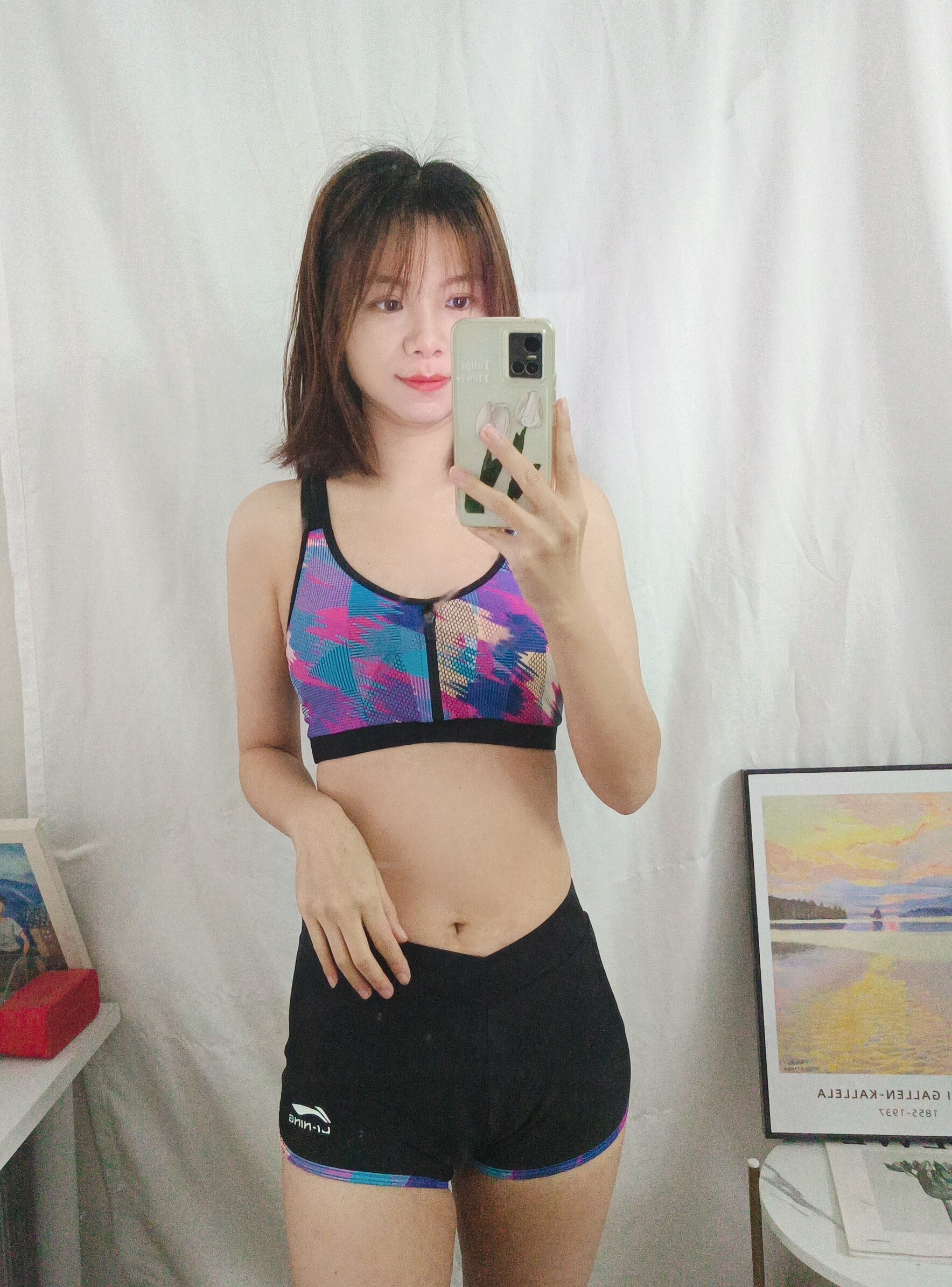 李宁泳衣女分体三件套2024新爆款遮肚显瘦保守大码胖mm游泳馆泳装