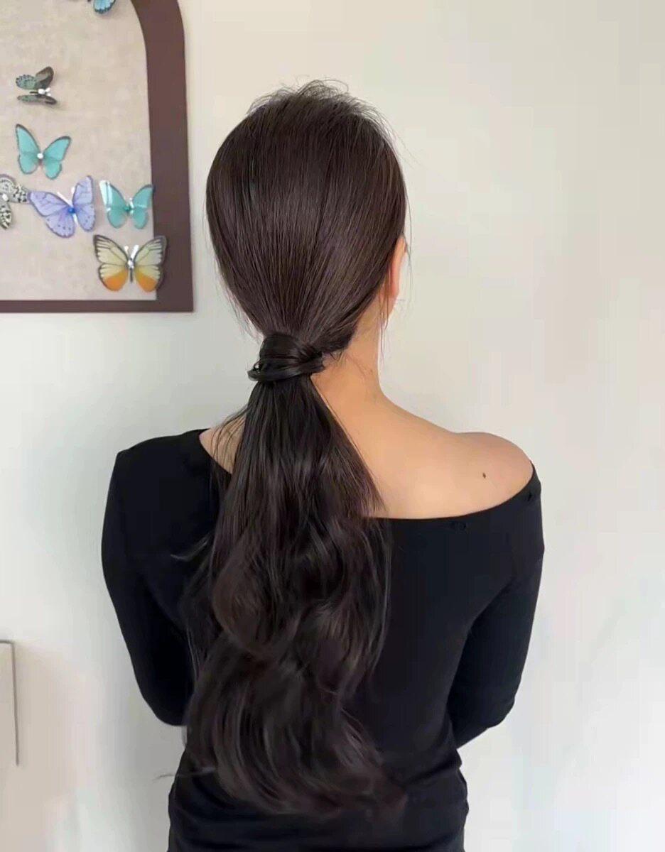 氛围感假发辫子女马尾绑带式气质慵懒层次卷马尾低扎自然假马尾辫