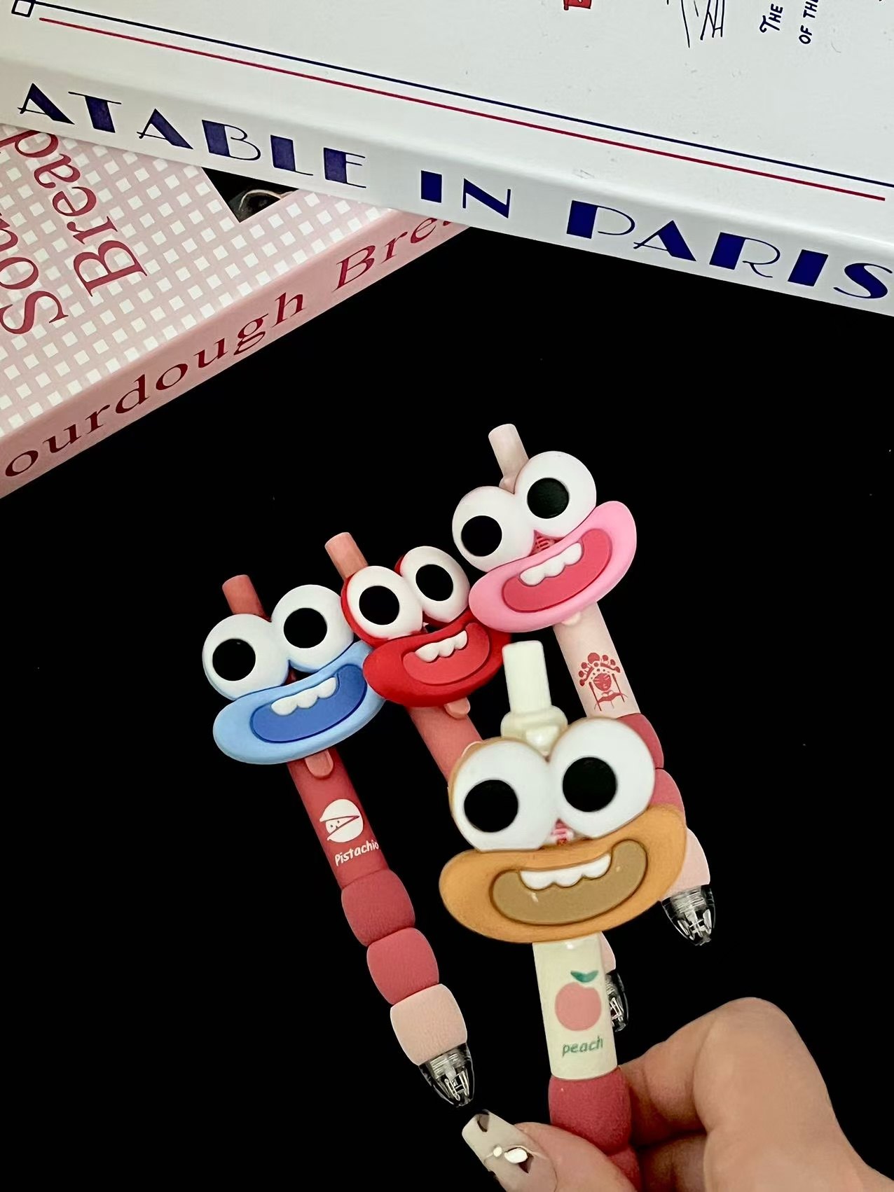 可爱搞怪大嘴按动中性笔高颜值ins风女学生儿童文具黑笔速干顺滑