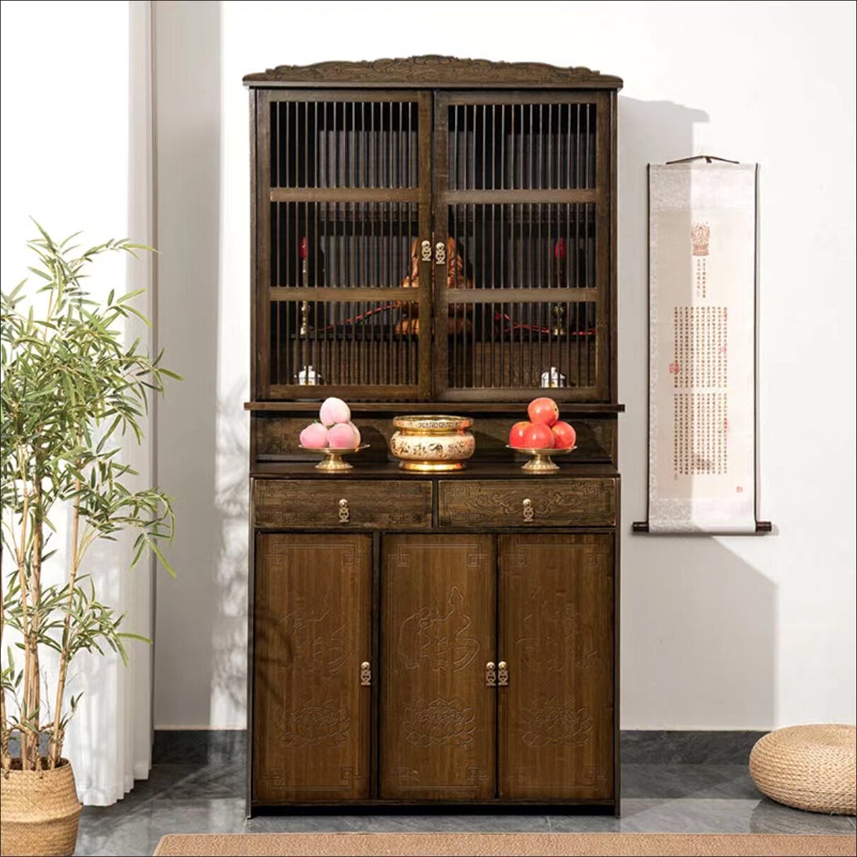 佛龛新中式立柜家用佛台简约财神爷柜子菩萨佛像供坐台供桌供奉台