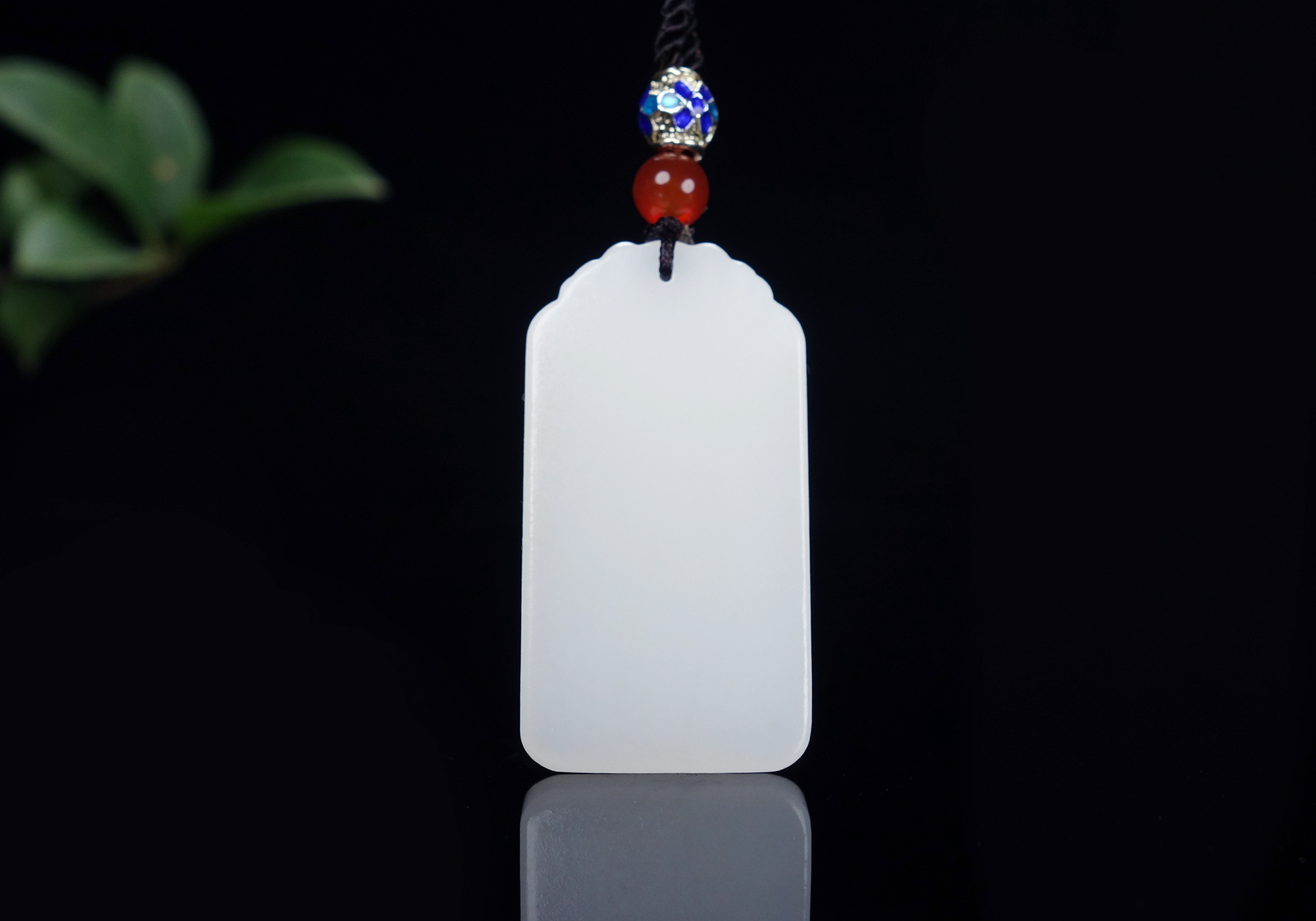 免保参拍【羊脂白玉】和田玉平安无事牌子挂件吊坠15.681g