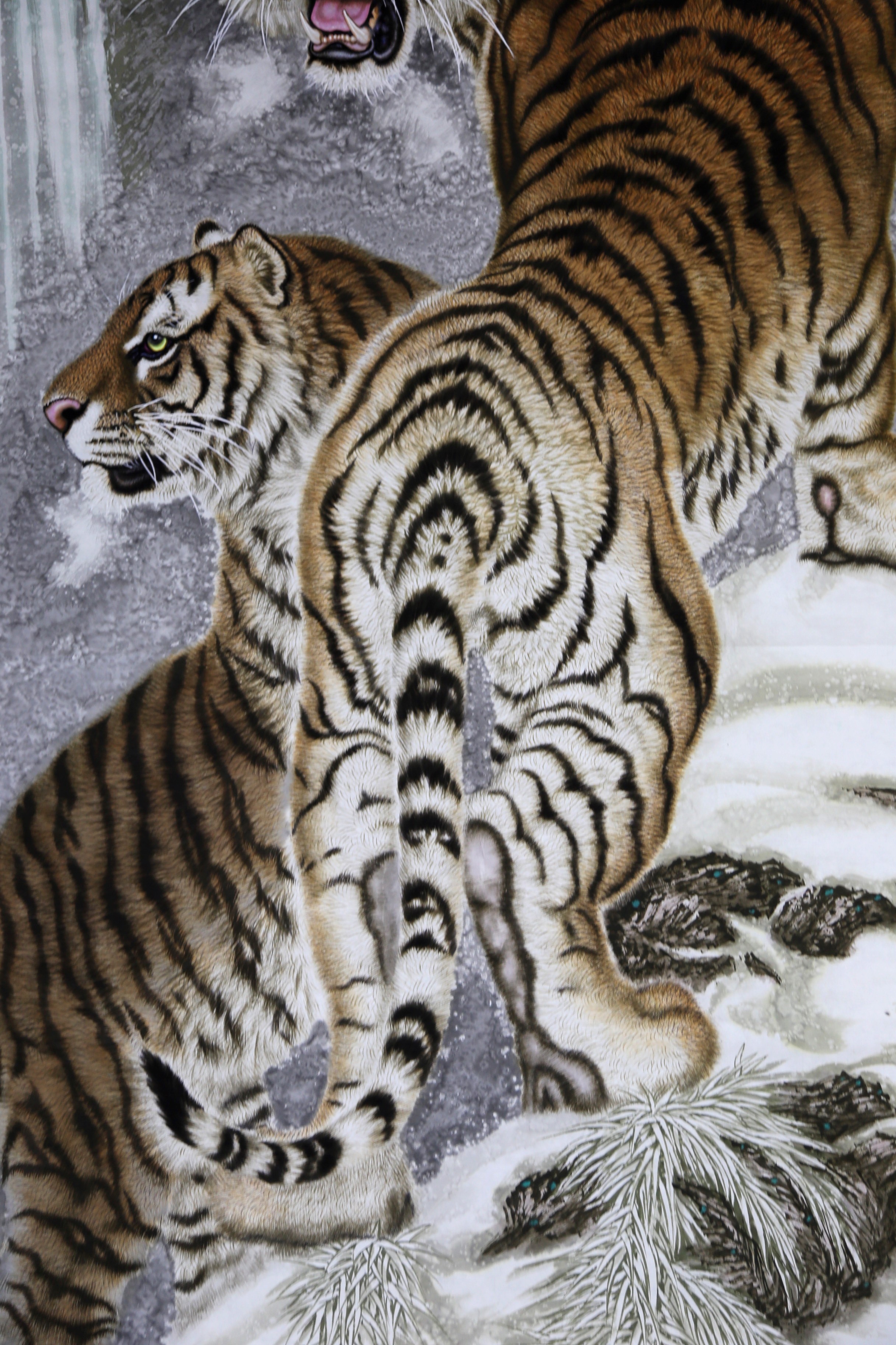 【朝鲜画】 林波 功勋画家《虎啸》2.4米巨幅拍前咨询是否在国内