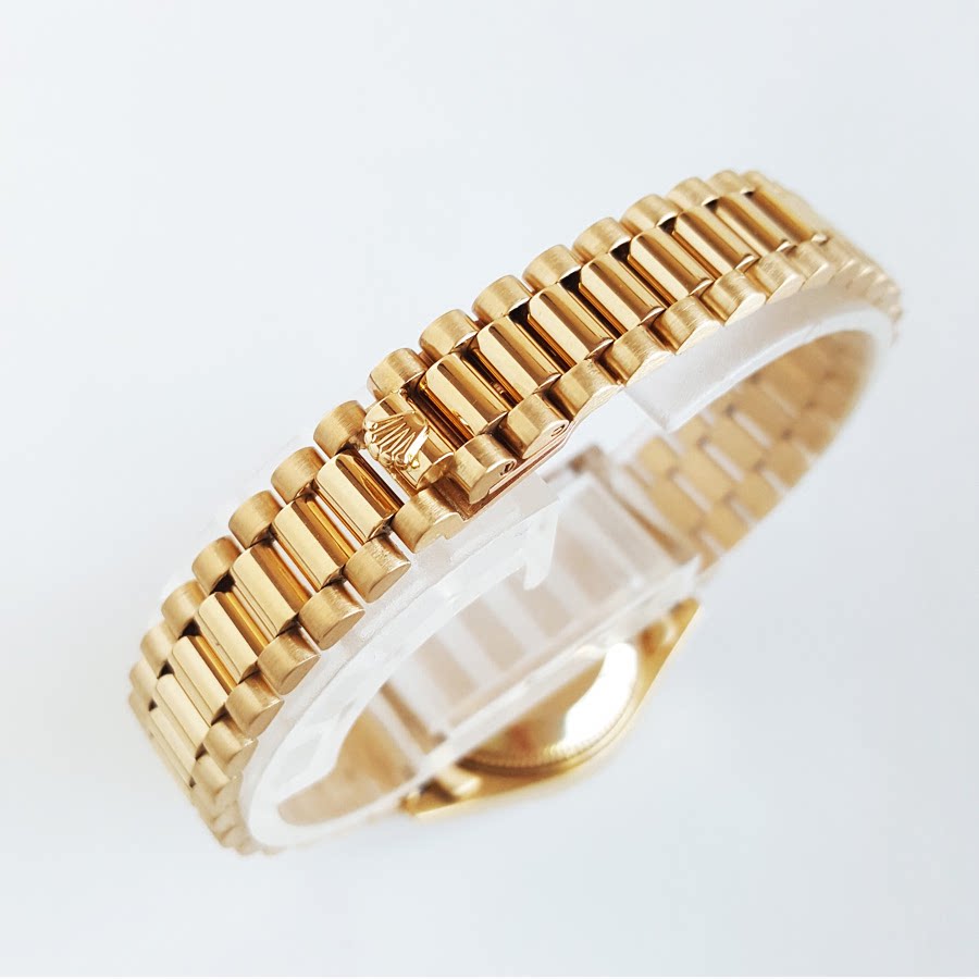 劳力士女表日志型69178金盘原镶钻18k黄金自动机械手表正品9.8新