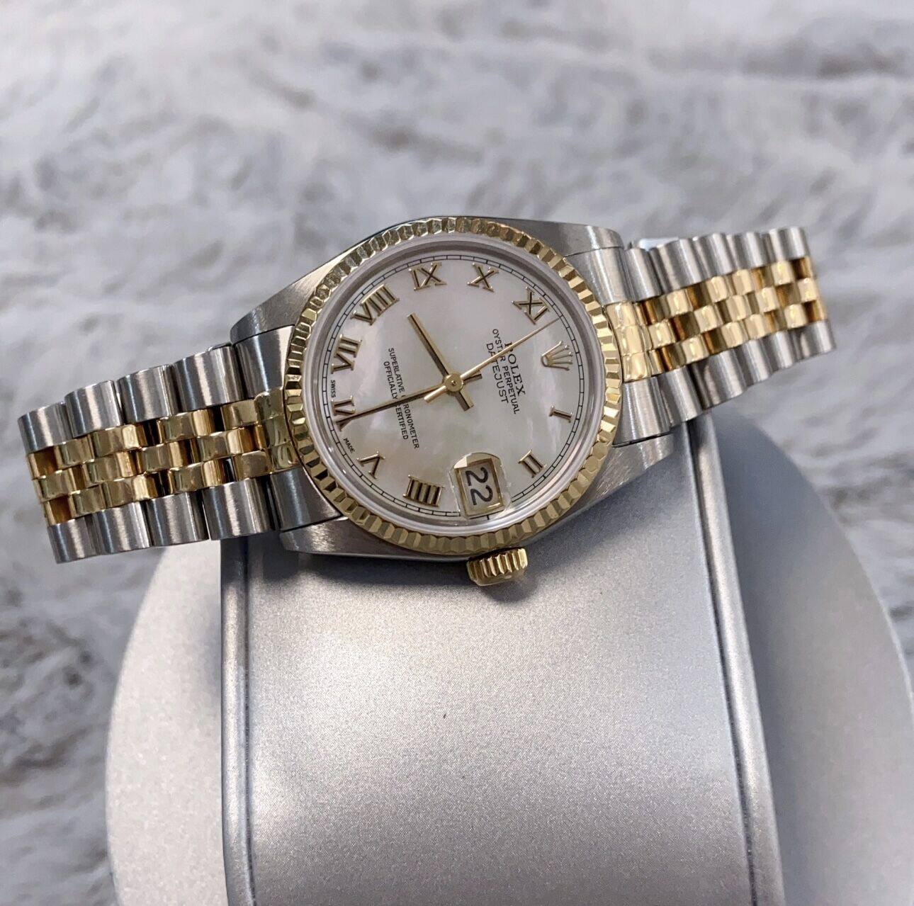 98新劳力士31mm日志型罗马刻度贝母盘自动机械手表女士正品68273